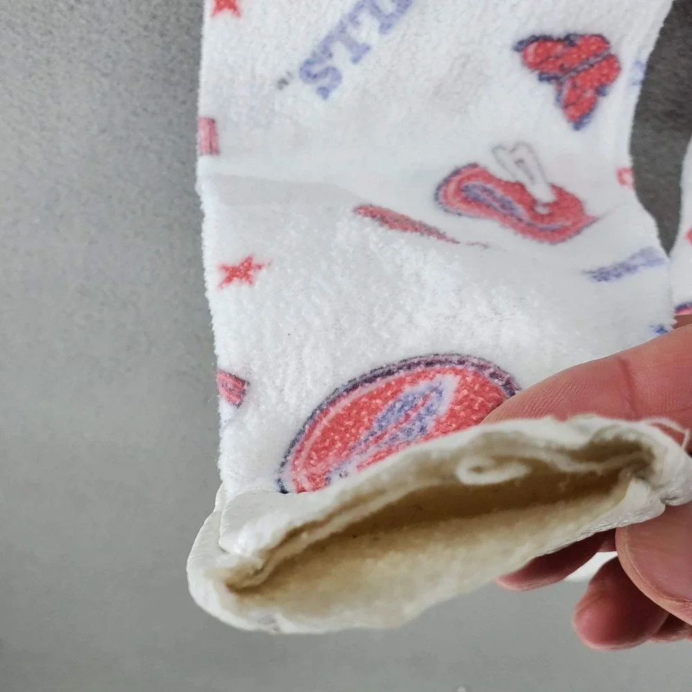 FLAW* Vintage Footed Pajamas Baby 3 White NFL Buffalo Bills Fleece Zip Up USA